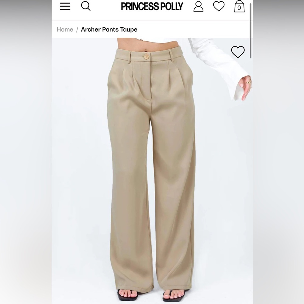 Princess Polly Archer Pants - Taupe (6)